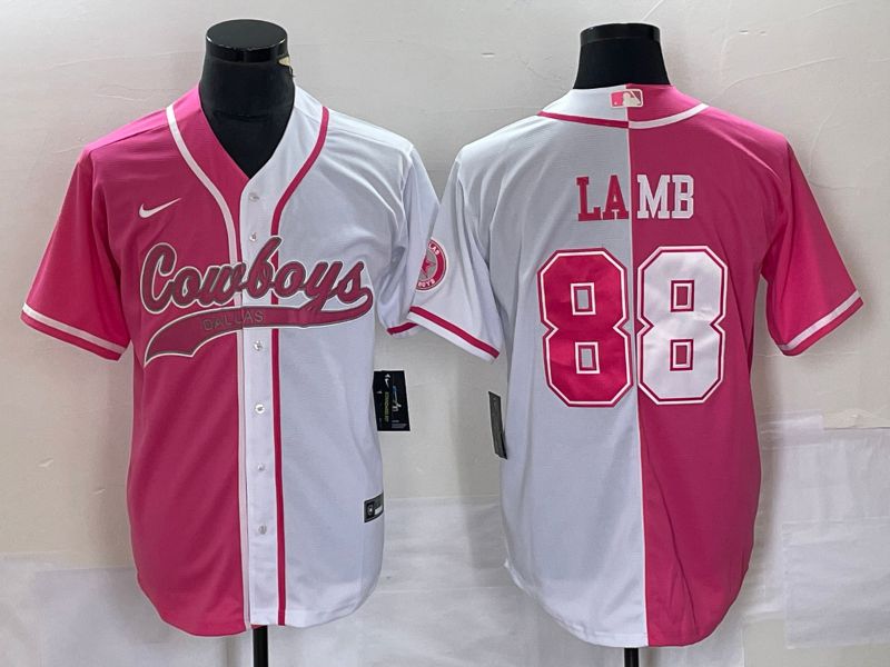 Men Dallas Cowboys #88 Lamb pink white Co Branding Game NFL Jersey->dallas cowboys->NFL Jersey